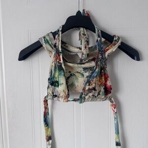 SHAN Floral Print Bikini Top size 8 two pieces